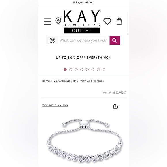 Kay Jewelers Diamond Infinity Bolo Bracelet 0.5 ct tw Round-cut Sterling Silver - Picture 8 of 11